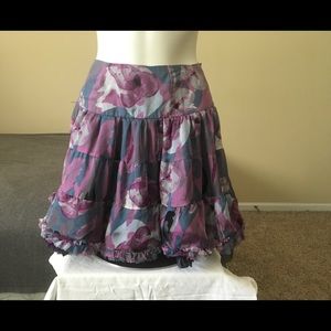 Twelve by Twelve Silk Mini Ruffled Skirt